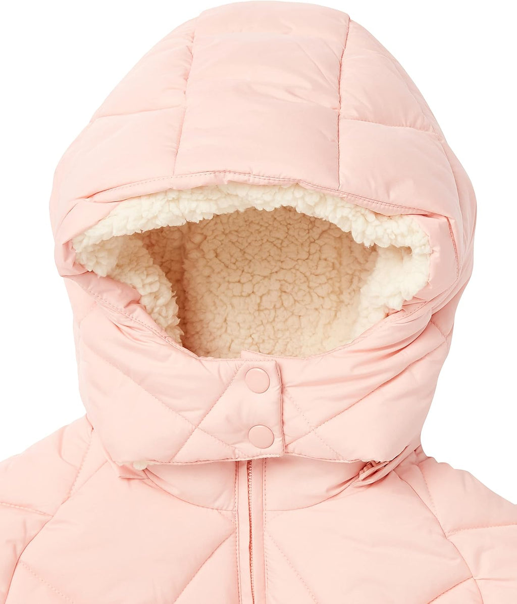Amazon Essentials Girls and Toddlers' Long Quilted Cocoon Puffer Coat