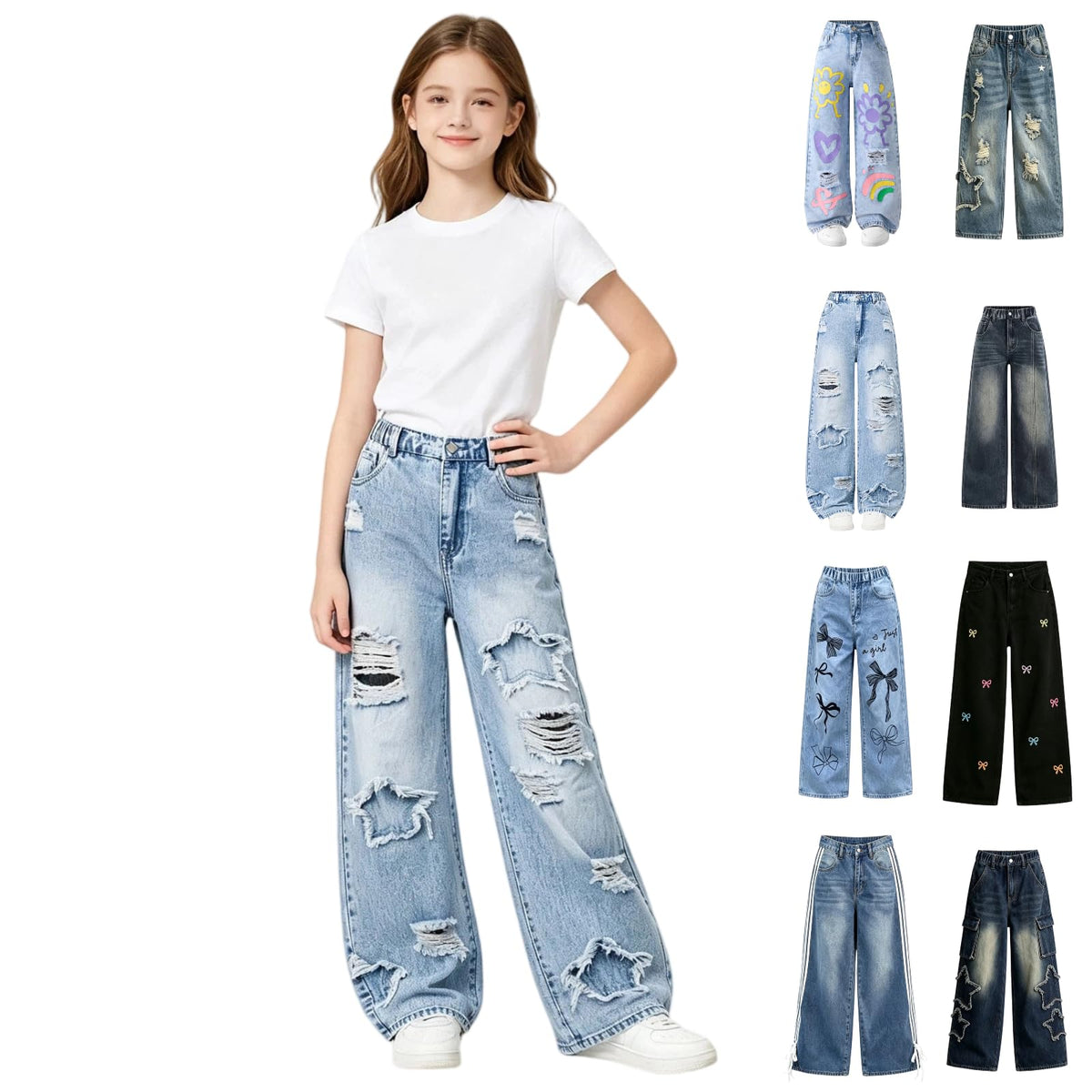 Baggy Jeans For Girls Cute Teen Girls Clothes Fashion Wide Leg Denim Pants