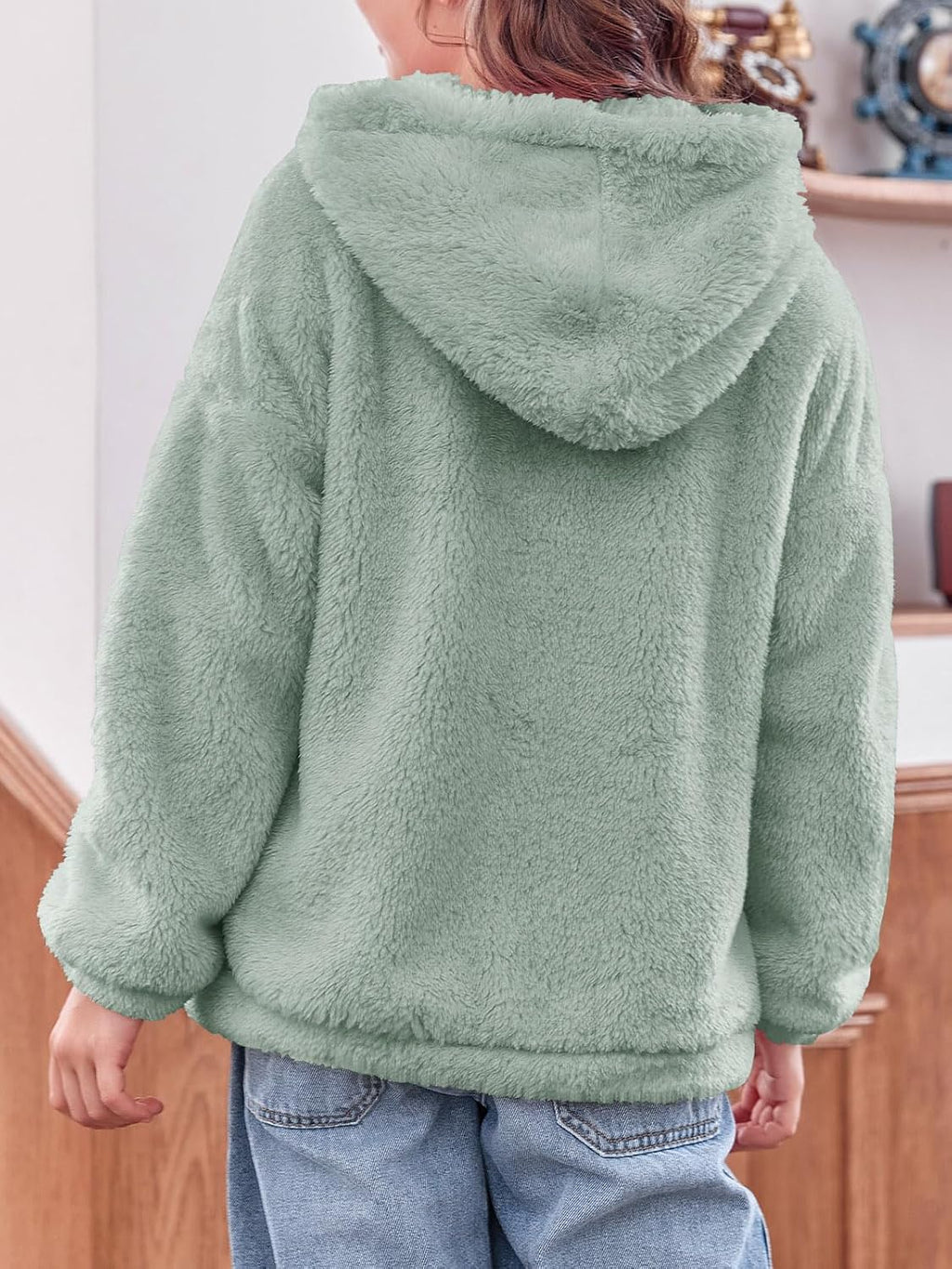 Haloumoning Girls Fleece Zip up Hoodie Jacket with Pockets