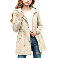 DASAYO Girls Rain Jacket Waterproof Lightweight Raincoat Hooded Windbreaker