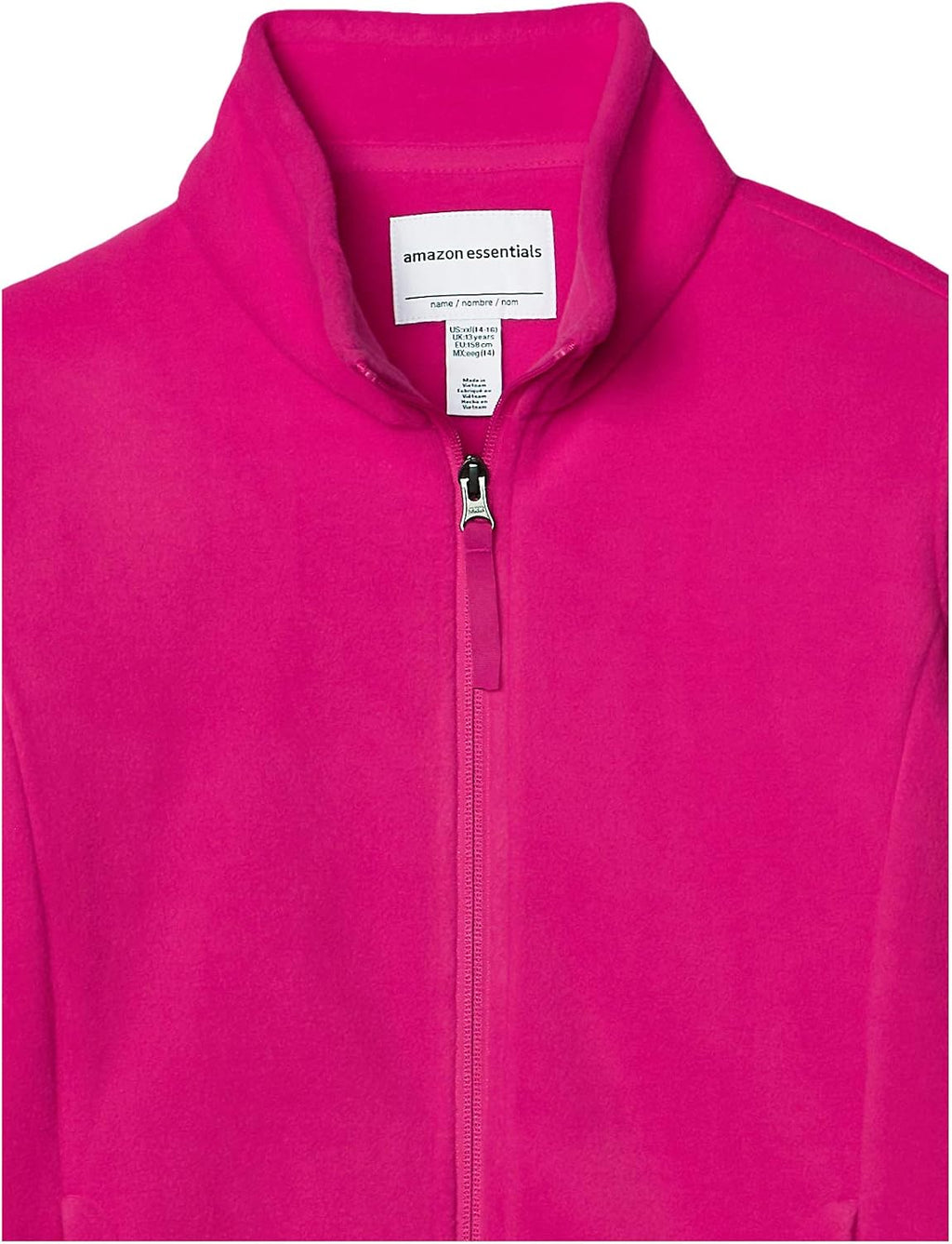 Amazon Essentials Girls and Toddlers' Polar Fleece Full-Zip Mock Jacket, Insulated Outerwear Coat