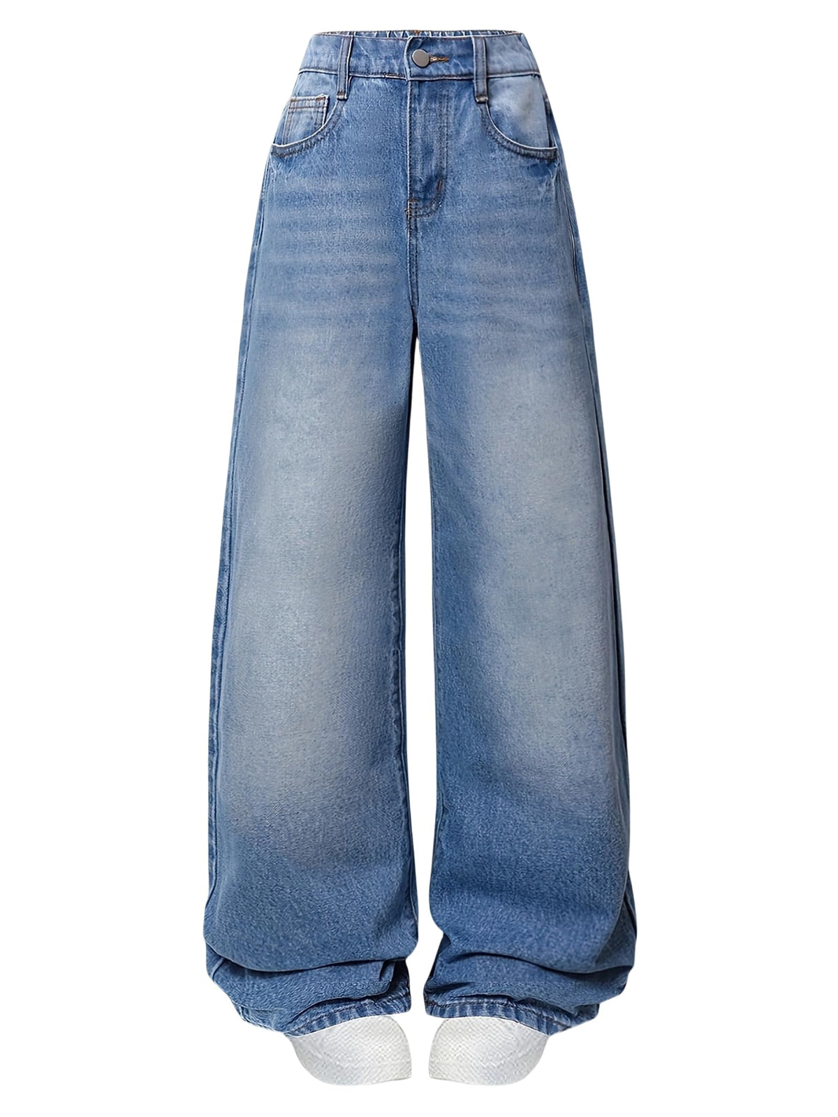 Jeans for Girls Baggy Wide Leg High Waisted Y2K Denim Pants 7-14Y