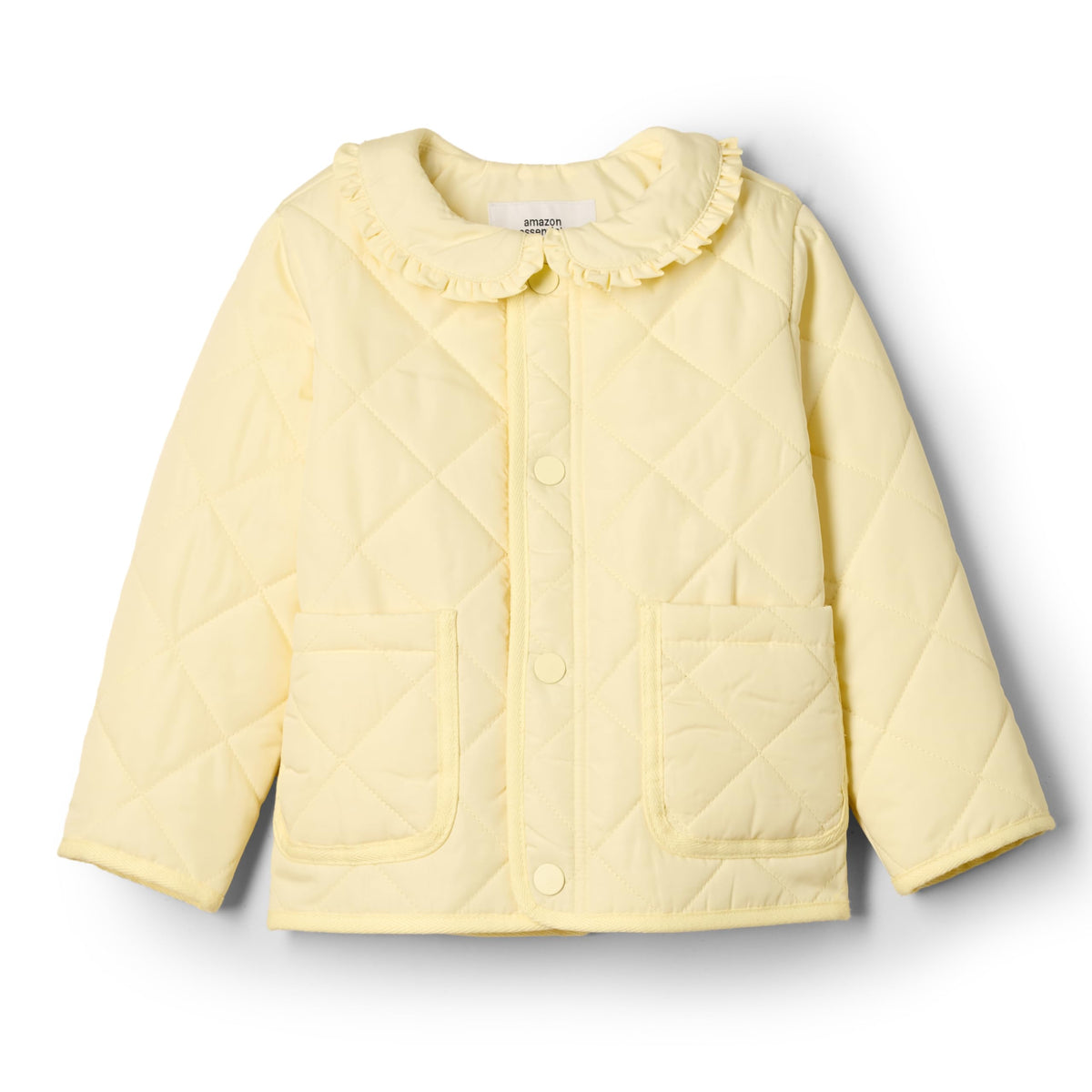 Amazon Essentials x Sofia Grainge Toddler and Baby Girls' Midweight Quilted Field Jacket with Ruffle