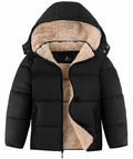 Boy'S Girls Winter Coat Puffer Jacket Sherpa Fleece with Detachable Hood