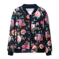 WELAKEN Girls Lightweight Bomber Jacket Floral Print Full Zip Outwear Jacket with Pockets
