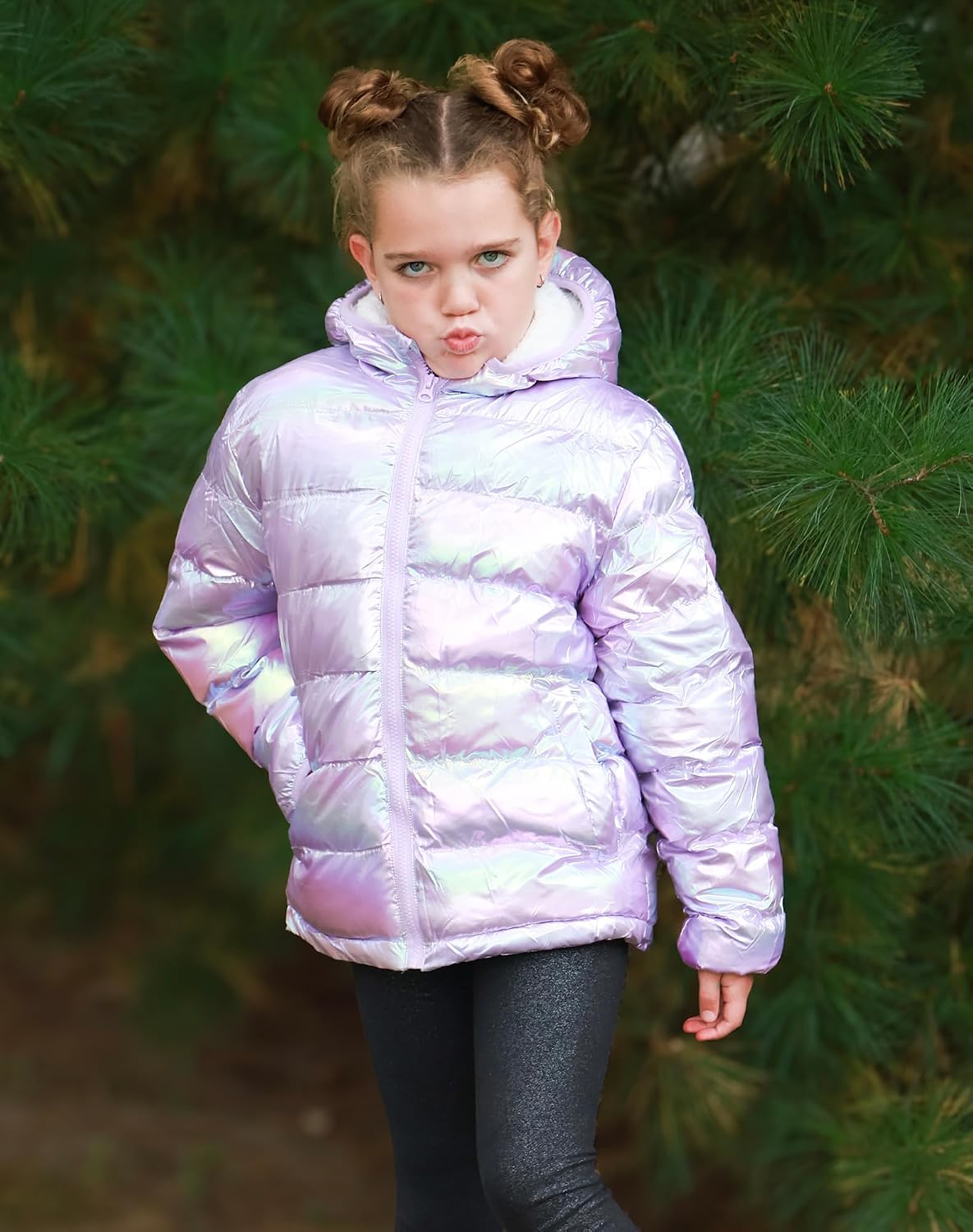 Lovekider 4-12 Years Girls Hooded Puffer Jacket Warmth Padded Winter Coat