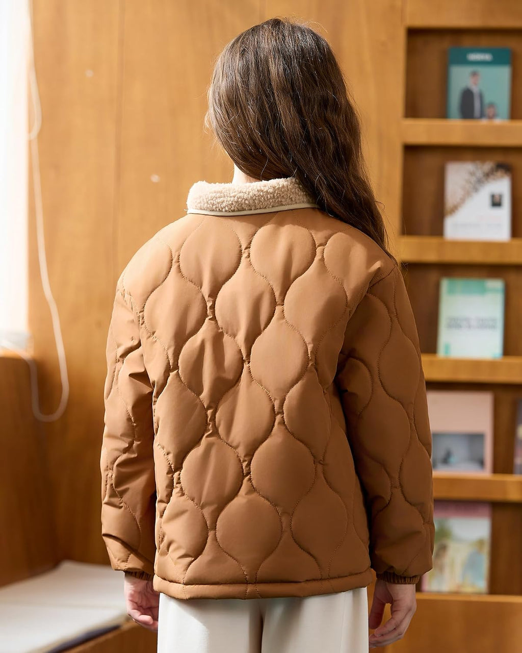 Girls Quilted Jacket Puffer Winter Coat Lightweight Outwear 3-14Y
