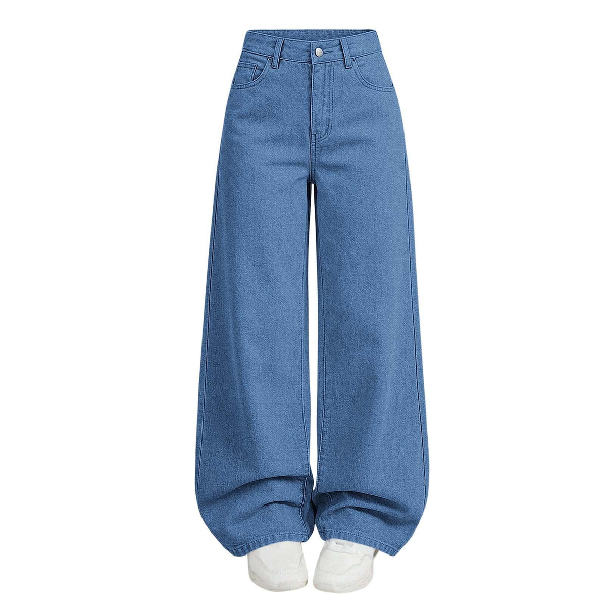 Girl's Baggy Jeans Wide Leg High Waisted Denim Pants 5-14 Years