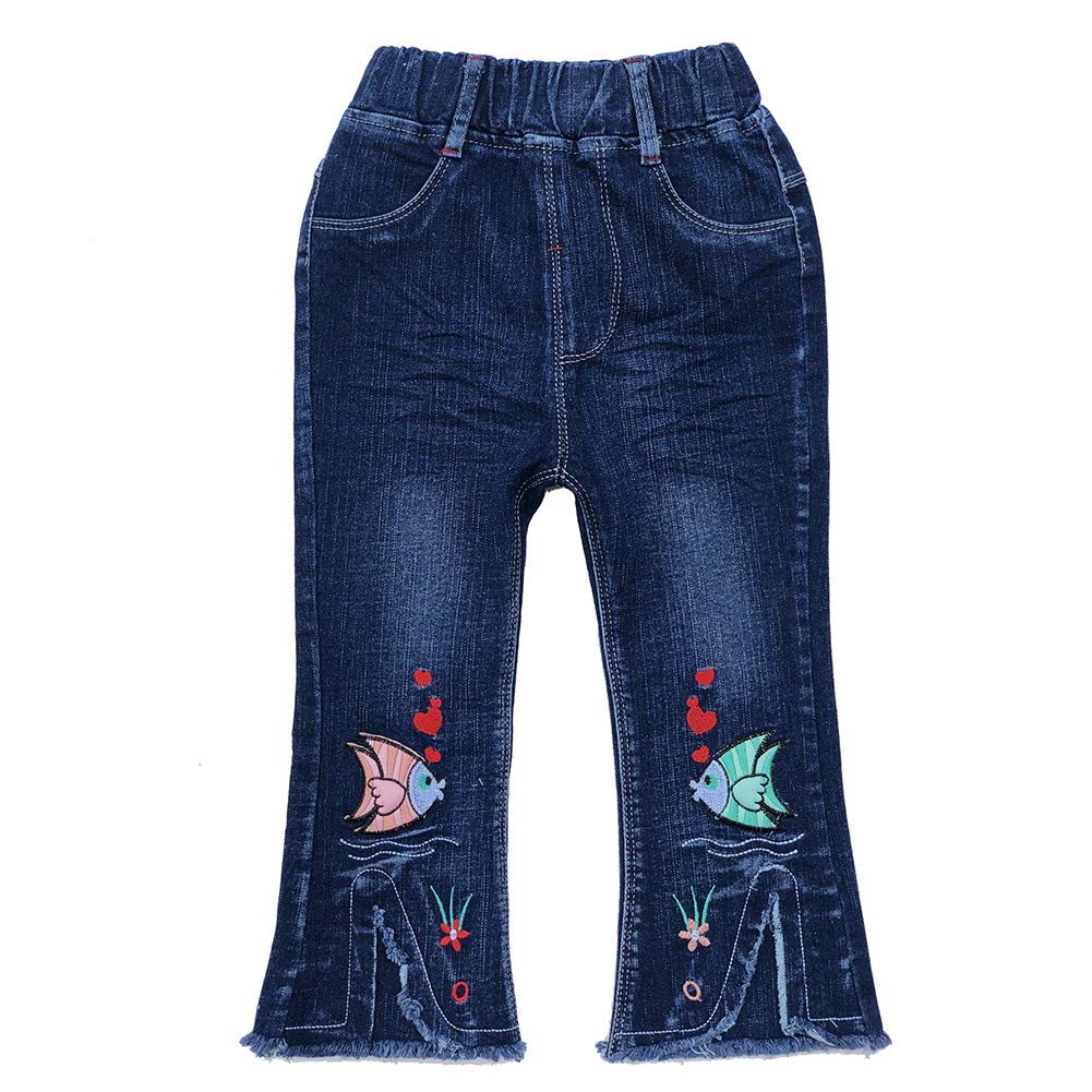 Peacolate 4-9T Infant Little Kids Girls Embroidery Jeans Denim Pants
