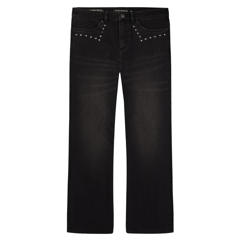 Lucky Brand Girls' High Rise Wide Flare Stretch Denim Jean, Zipper Fly & Button Closure
