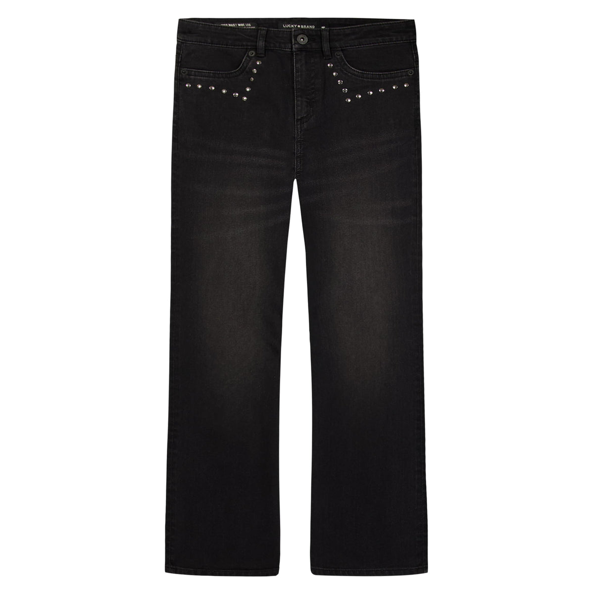 Lucky Brand Girls' High Rise Wide Flare Stretch Denim Jean, Zipper Fly & Button Closure