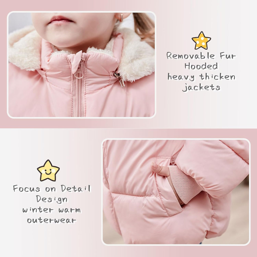 TUONROAD 1-7T Baby Girl Winter Coats Toddler Puffer Down Alternative Jacket