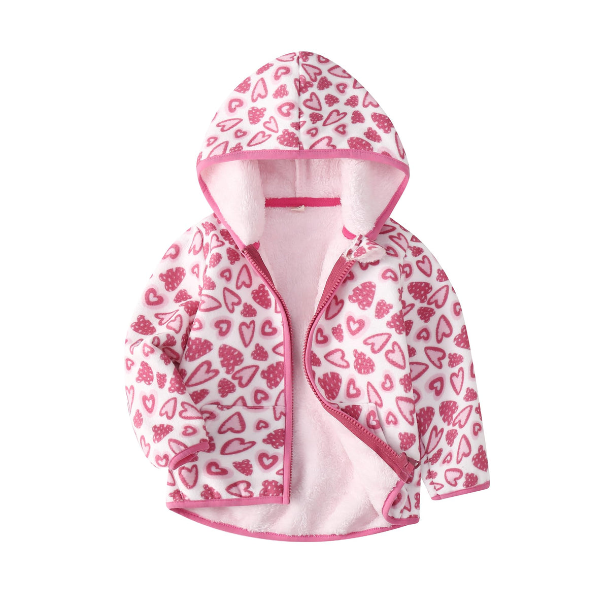 Toddler Fleece Jacket Boys Girls Sherpa Hooded Jackets Thick Warm Outerwear