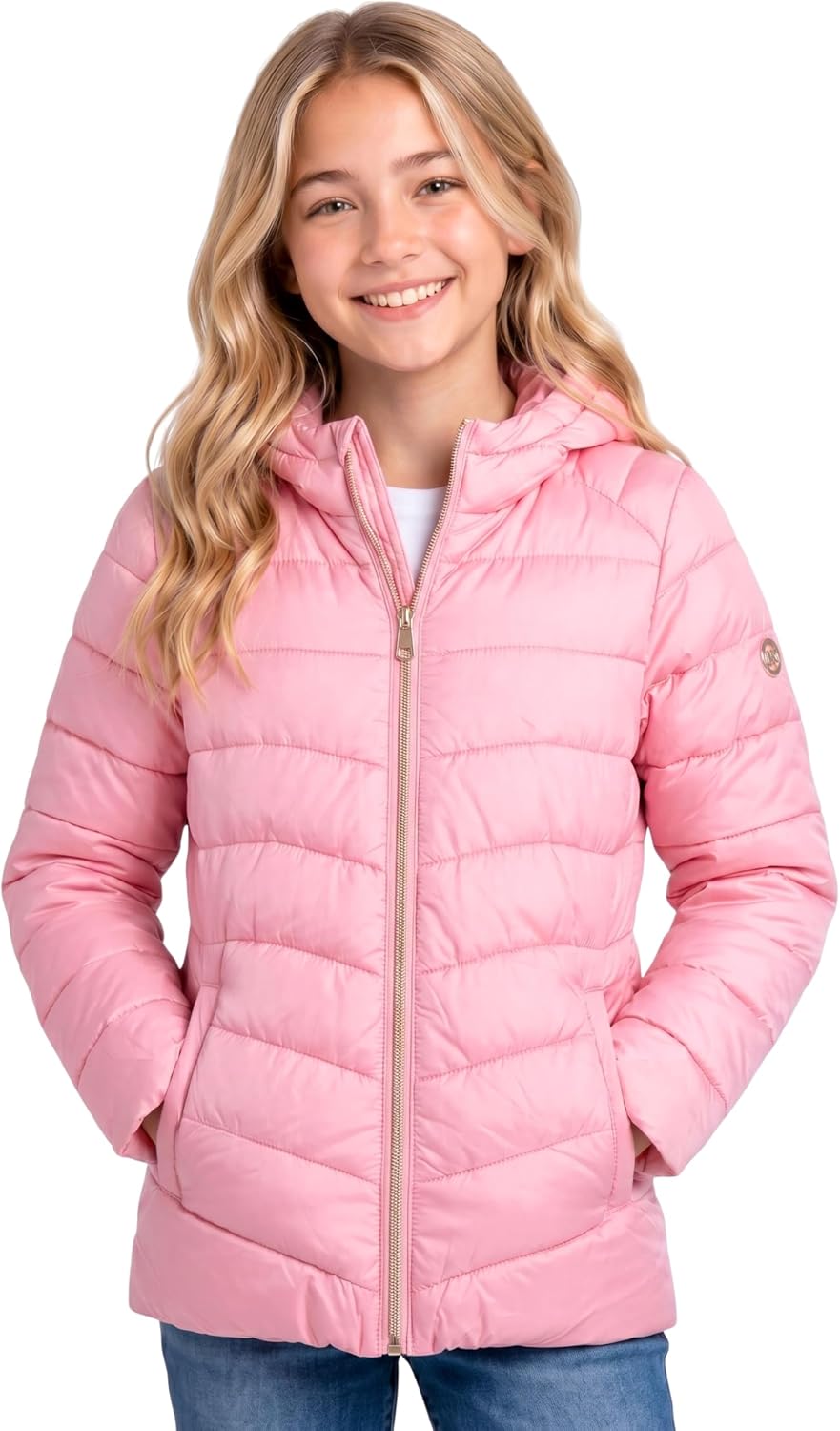 KENSIE GIRL Girls Puffer Jacket - Packable, Lightweight Winter Hooded Coat