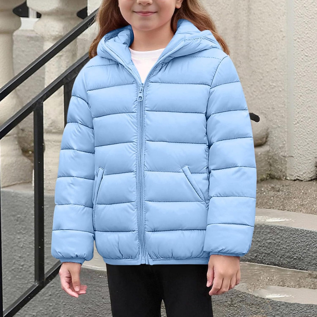 Girls Winter Coat Kids Puffer Jacket Youth Hooded Lightweight down Jackets Boys Warm Packable Outerwear Cute Clothes