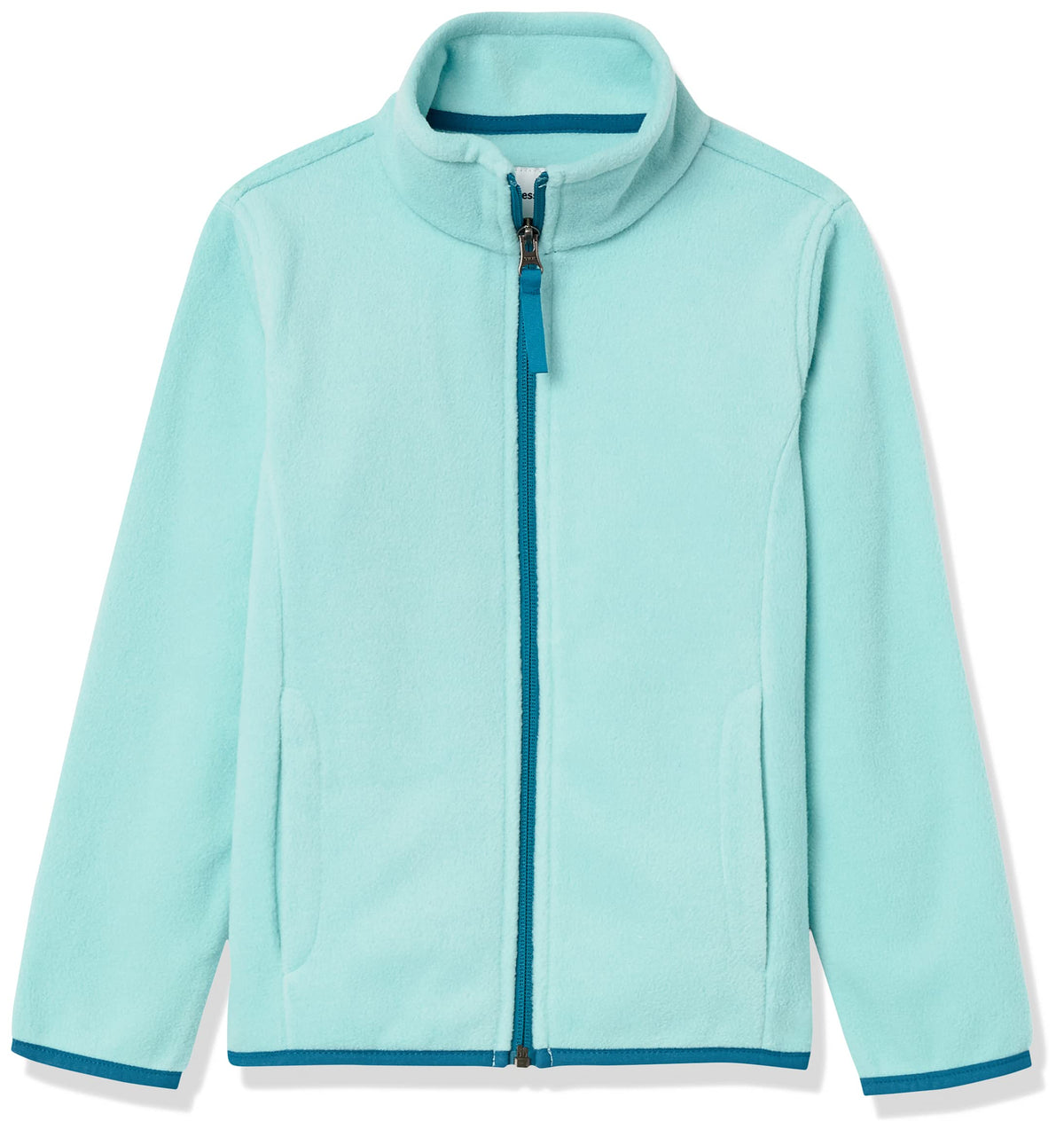 Amazon Essentials Girls and Toddlers' Polar Fleece Full-Zip Mock Jacket, Insulated Outerwear Coat