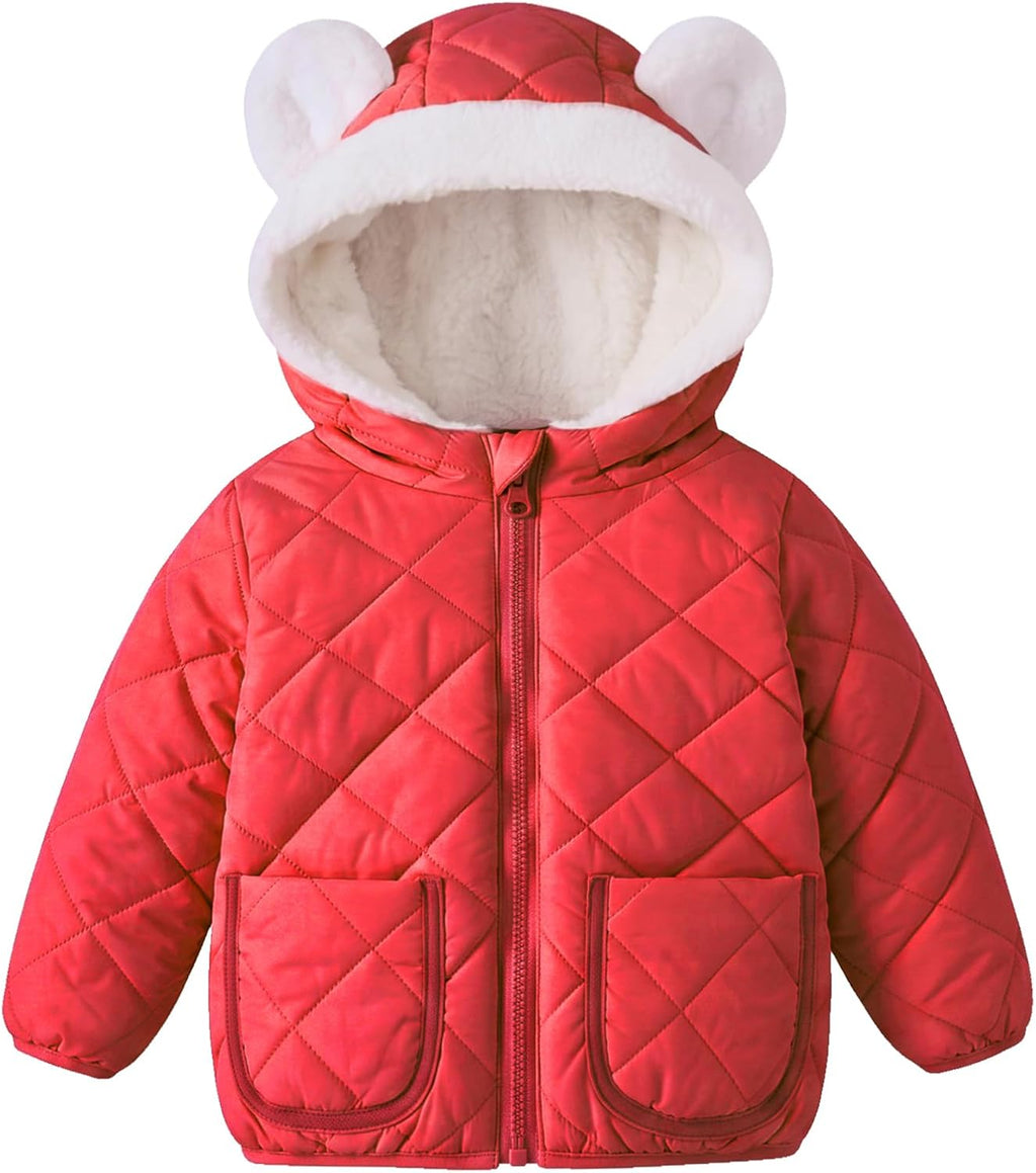 Fanient Toddler Girls Winter Coat Lightweight Hooded Jacket Size 1-5T