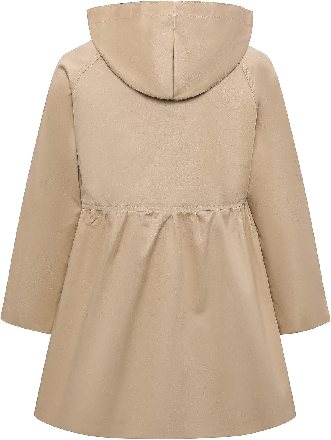 Betusline Girl's Single Breasted Trench Coat Hooded Dress Coat Outerwear