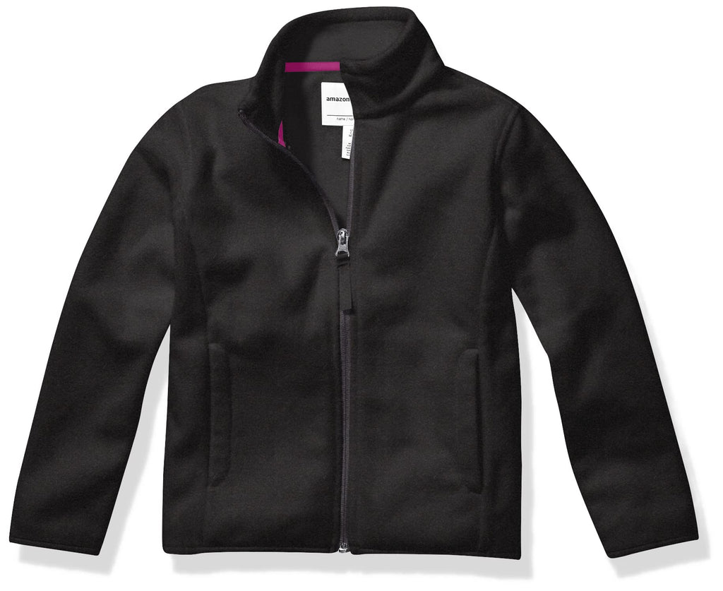 Amazon Essentials Girls and Toddlers' Polar Fleece Full-Zip Mock Jacket, Insulated Outerwear Coat