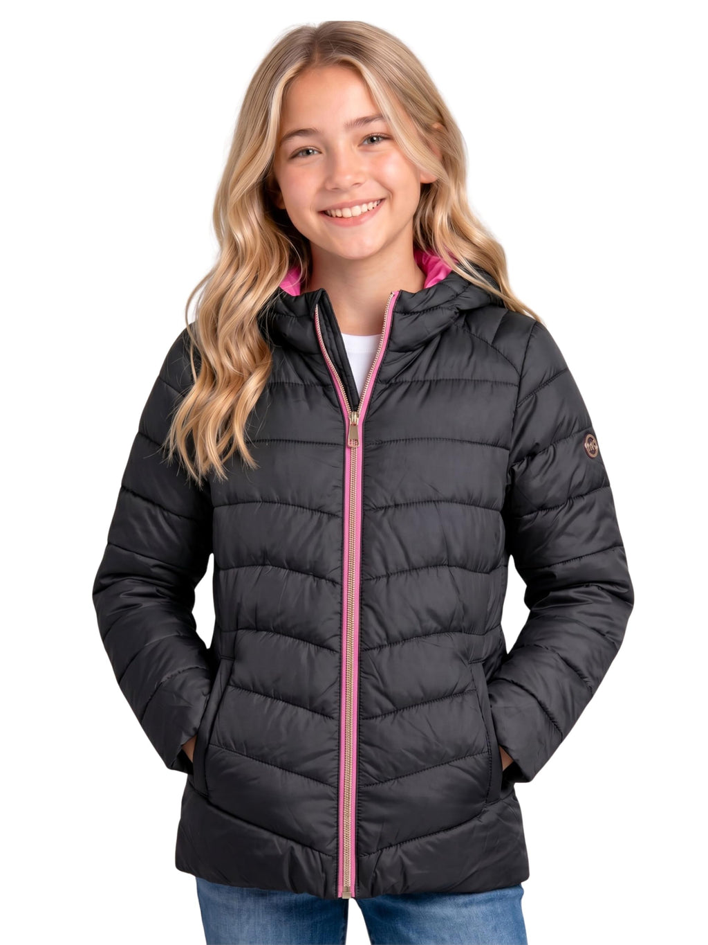 KENSIE GIRL Girls Puffer Jacket - Packable, Lightweight Winter Hooded Coat