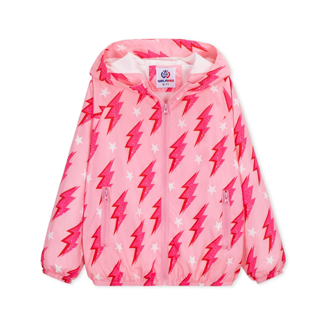 WELAKEN lightweight Jacket for Girls Kids & Toddler II Girls' Print Water-resistant Jacket