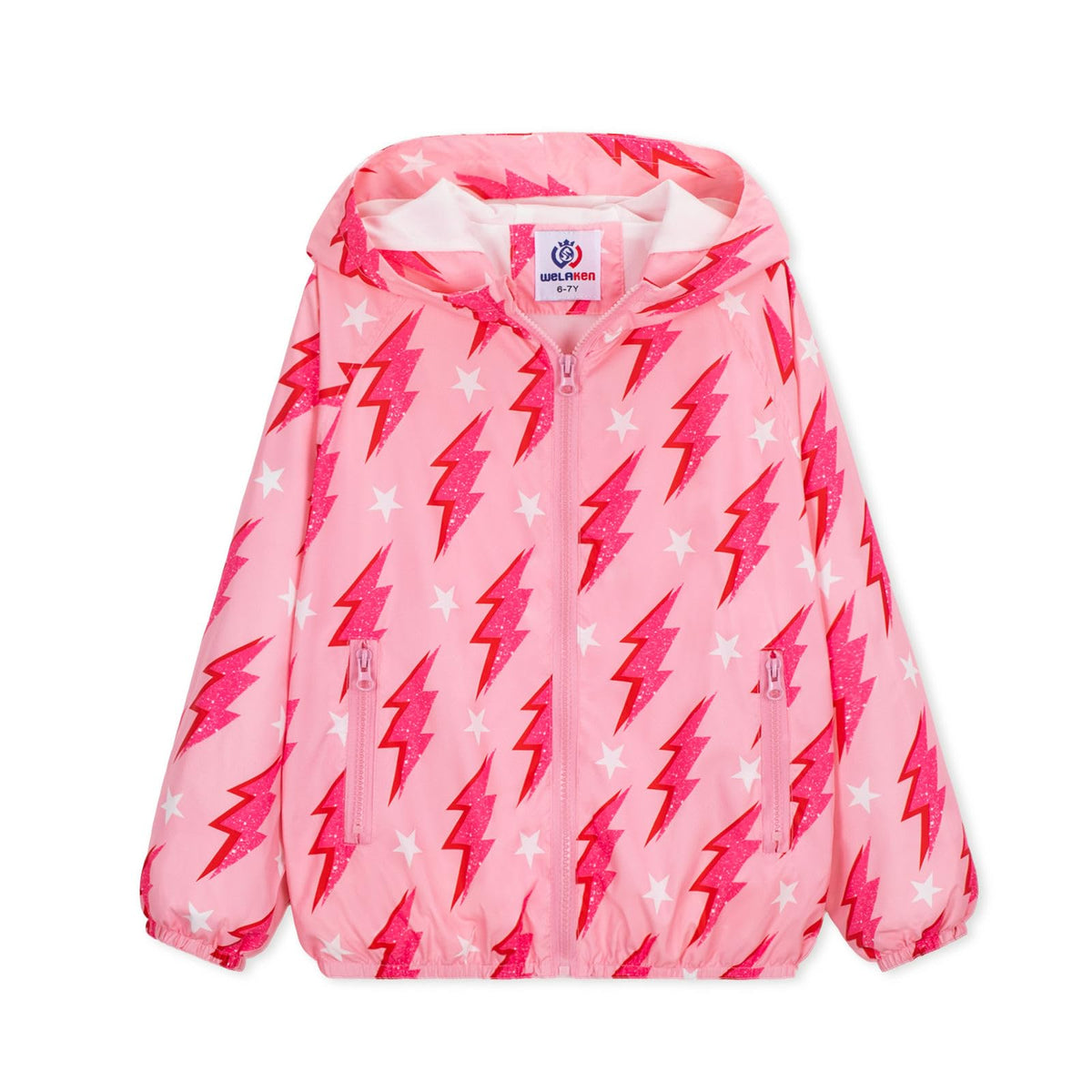 WELAKEN lightweight Jacket for Girls Kids & Toddler II Girls' Print Water-resistant Jacket