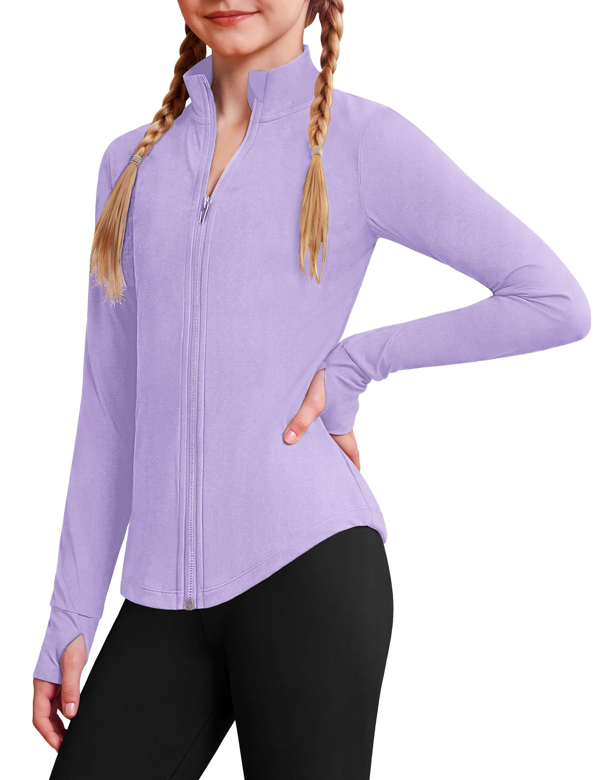 Arshiner Girls Zip Up Athletic Jacket Kids Lightweight Horse Riding Shirts