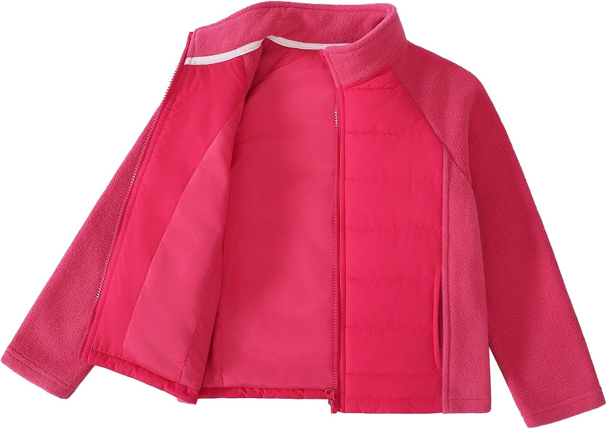 Girls Fleece Jacket Kids Puffer Jacket Lightweight Coat For Girl