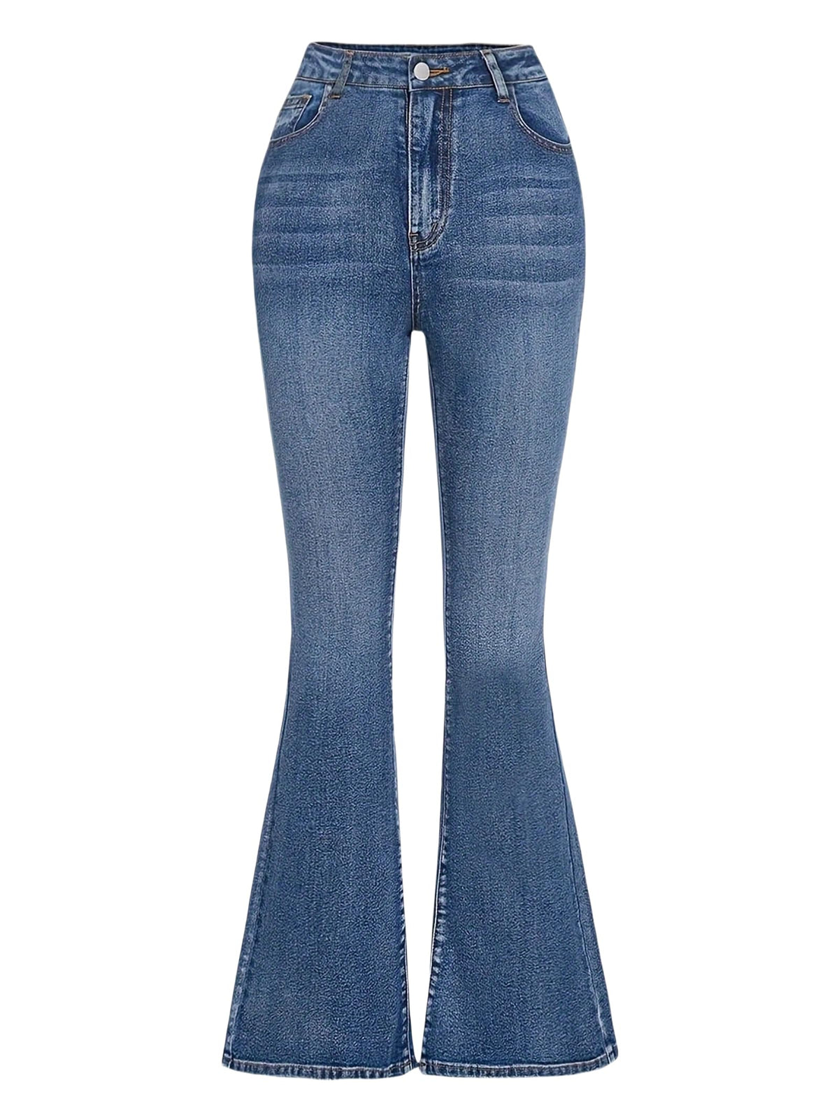 Girls Jeans Flare High Elastic Waist Denim Pants Bell Bottom Stretch Cute Y2K Streetwear with Pockets 7-14Y