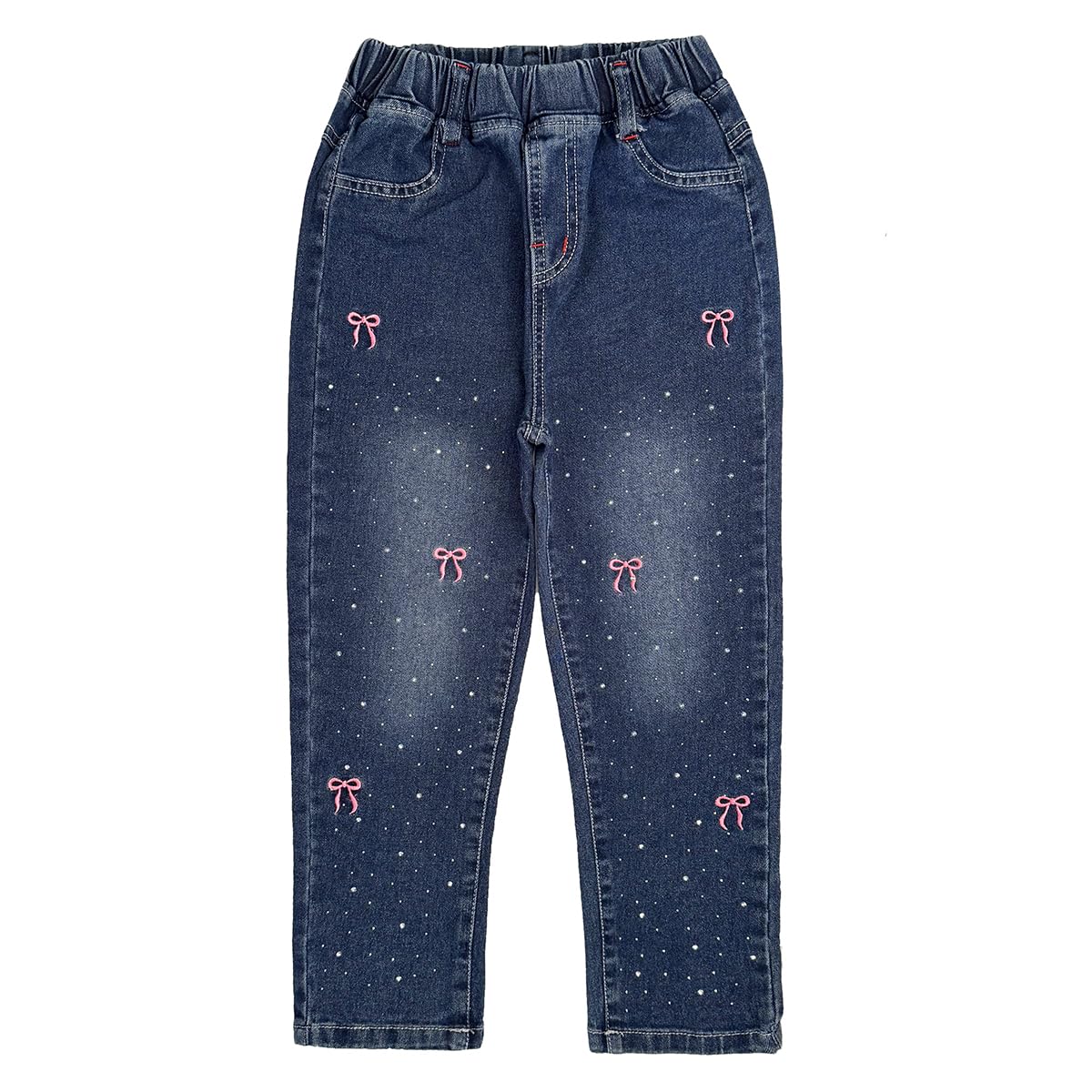 Peacolate 2-8Years Little Girls Spring Autumn Winter Black Embroidered Jeans Pants for Kid