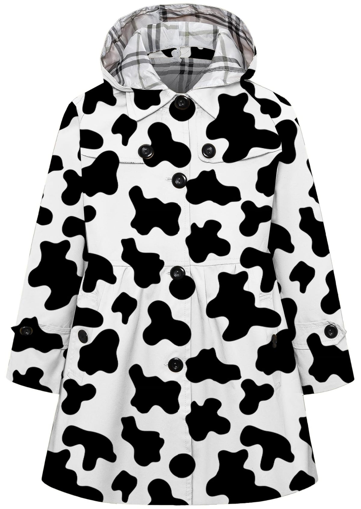 Betusline Girl's Single Breasted Trench Coat Hooded Dress Coat Outerwear
