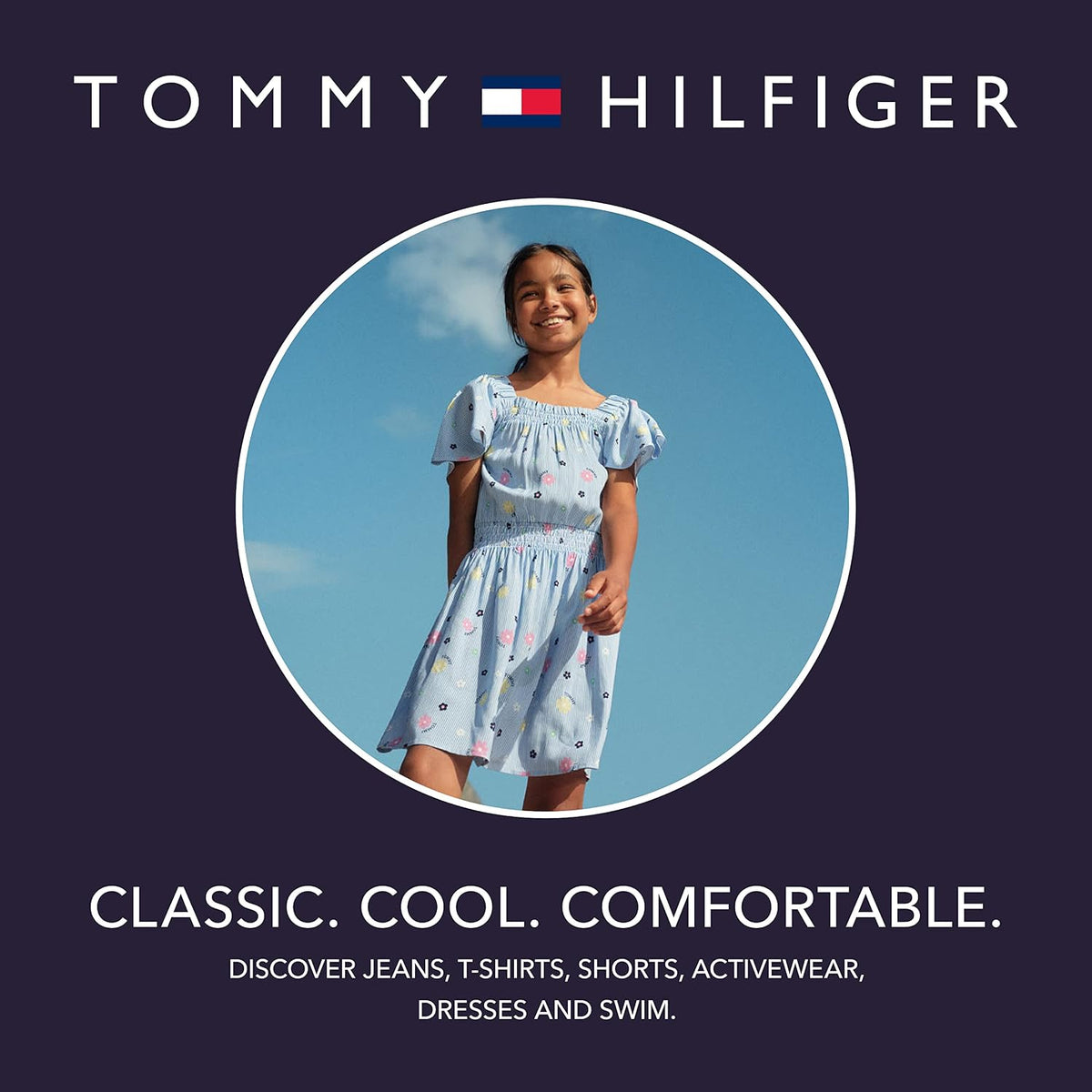 Tommy Hilfiger Girls' Wide Leg 5-Pocket Denim Jean