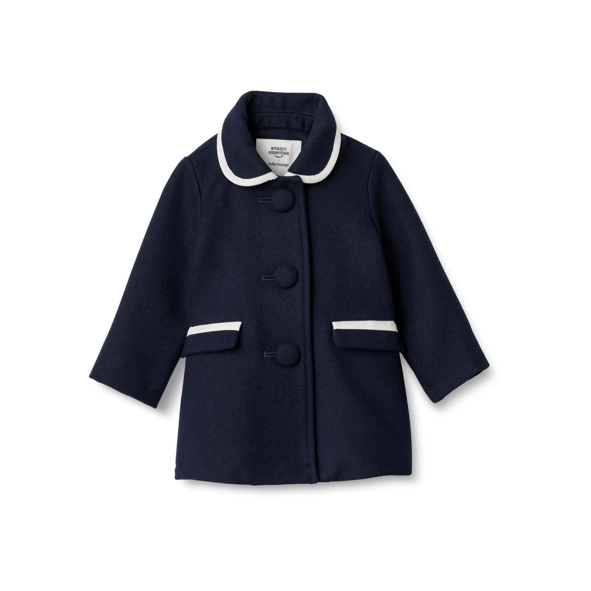 Amazon Essentials x Sofia Grainge Toddlers and Baby Girls' Wool Blend Coat