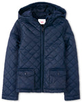 The Children's Place Girls' Zip Up Quilted Hooded Jacket
