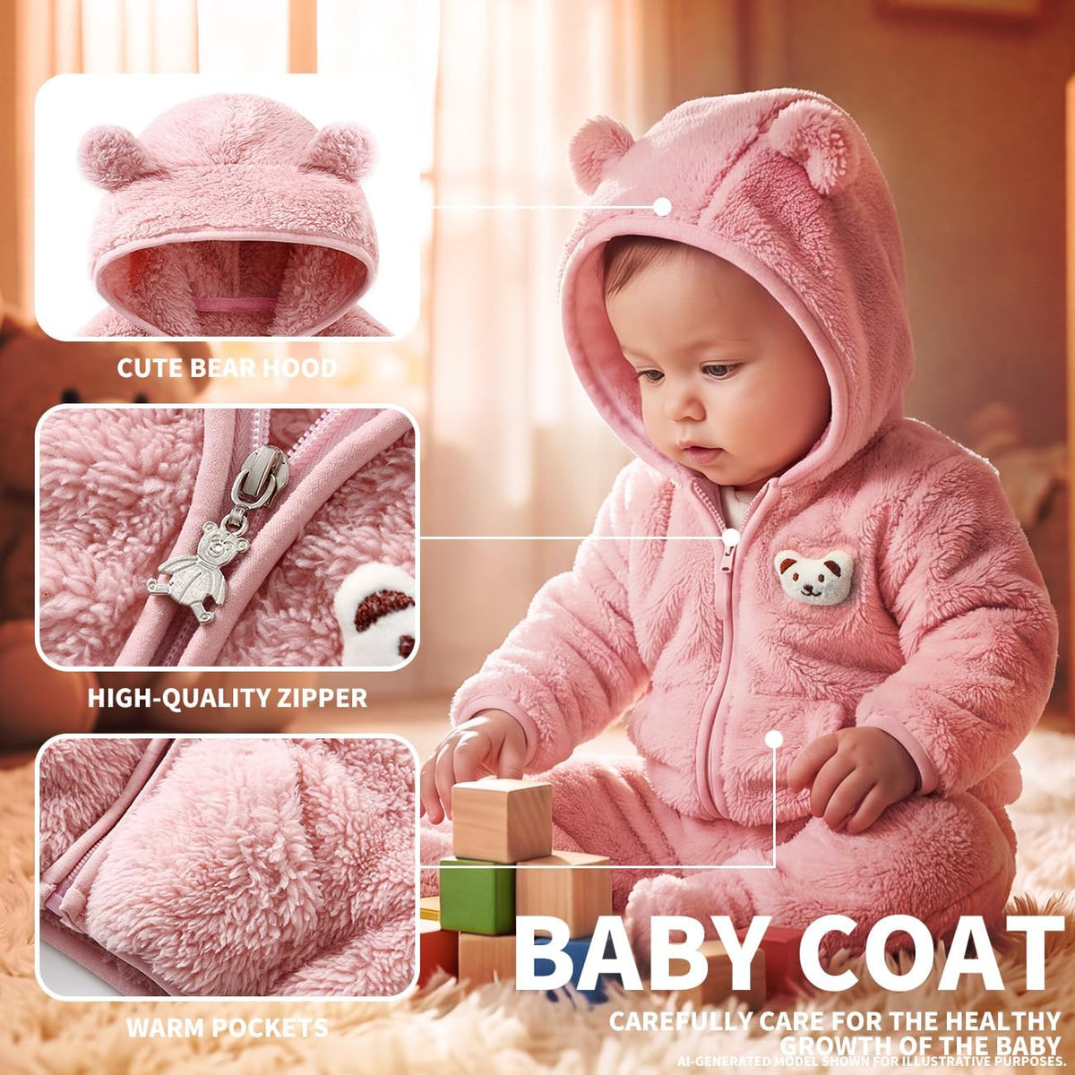 Baby Boy Fleece Jacket Girl Winer Clothes Coat For Toddler Sweater