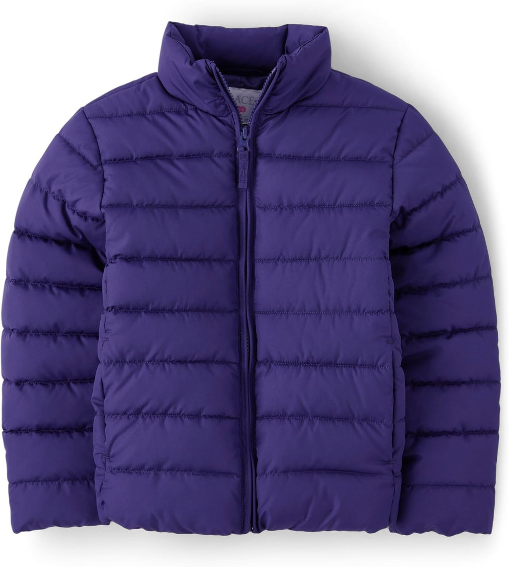 The Children's Place Girls' Medium Weight Wind-Resistant, Water-Resistant Puffer Jacket