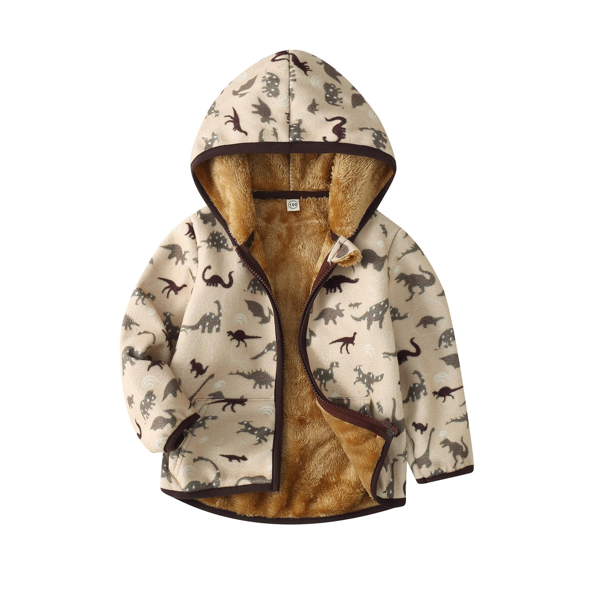 Toddler Fleece Jacket Boys Girls Sherpa Hooded Jackets Thick Warm Outerwear