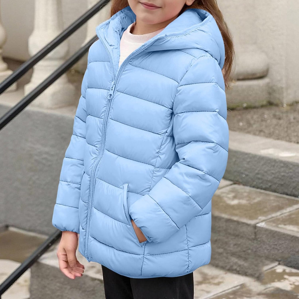 Girls Winter Coat Kids Puffer Jacket Youth Hooded Lightweight down Jackets Boys Warm Packable Outerwear Cute Clothes