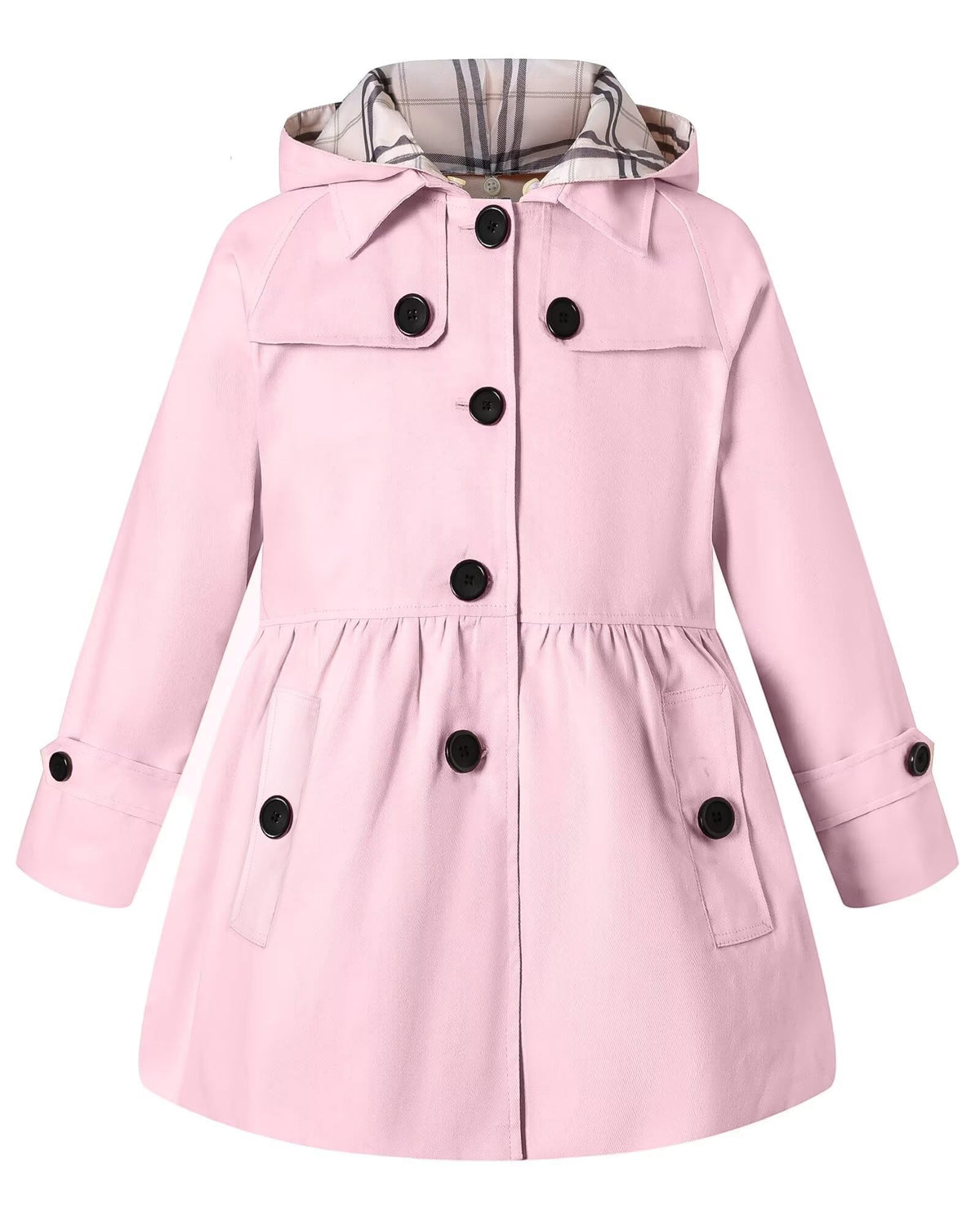 Girl's Hooded Single Breasted Trench Coat Outerwear