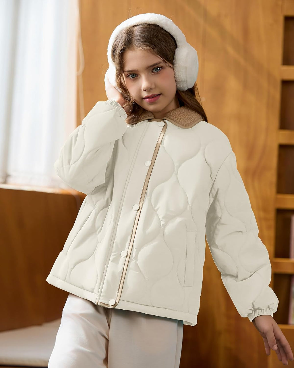 Girls Quilted Jacket Puffer Winter Coat Lightweight Outwear 3-14Y