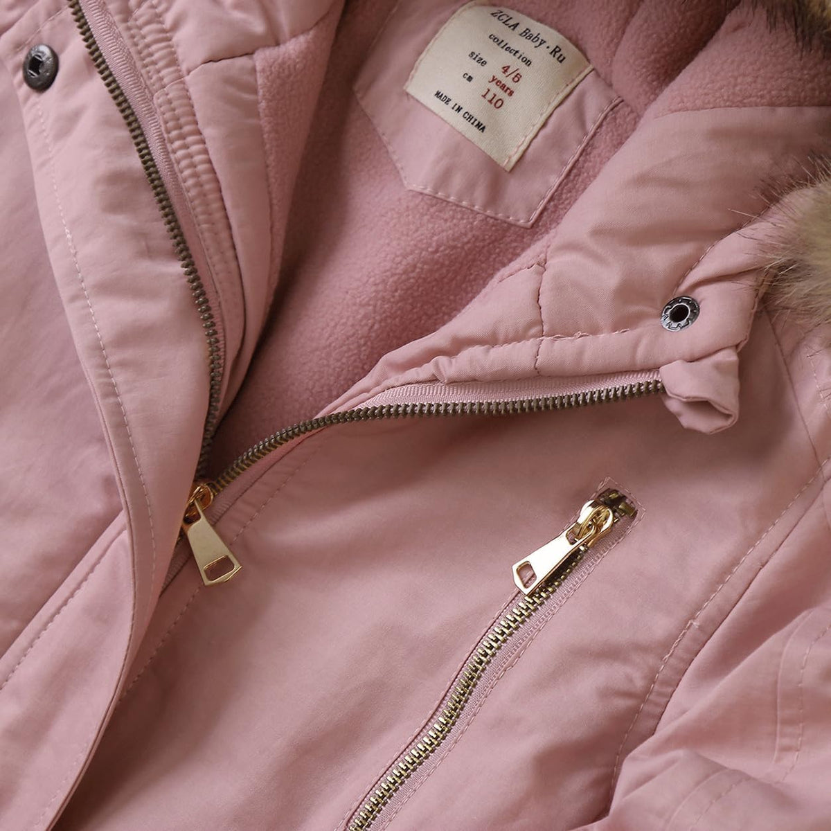 Kids Winter Jacket Puffer Coats Fleece Parka Boys Girls Outerwear