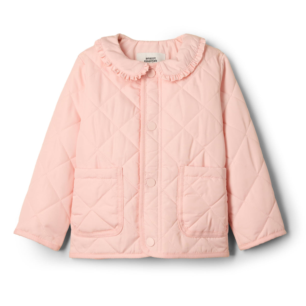 Amazon Essentials x Sofia Grainge Toddler and Baby Girls' Midweight Quilted Field Jacket with Ruffle