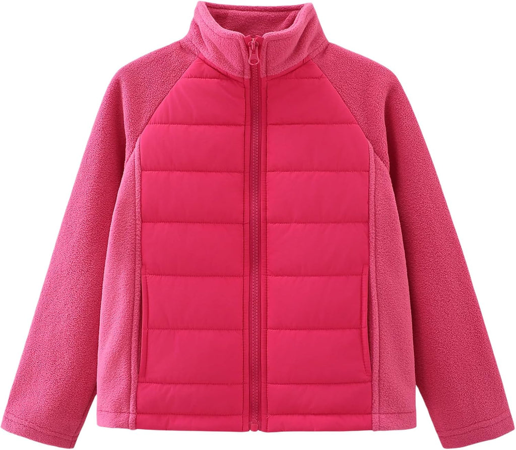 Girls Fleece Jacket Kids Puffer Jacket Lightweight Coat For Girl