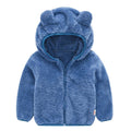 AIWUHE Toddler Boys Girls Hooded Jacket Fleece Hoodie Winter Warm Solid Color Teddy Coat Zip-up Bear Ear Sweater Fall Clothes