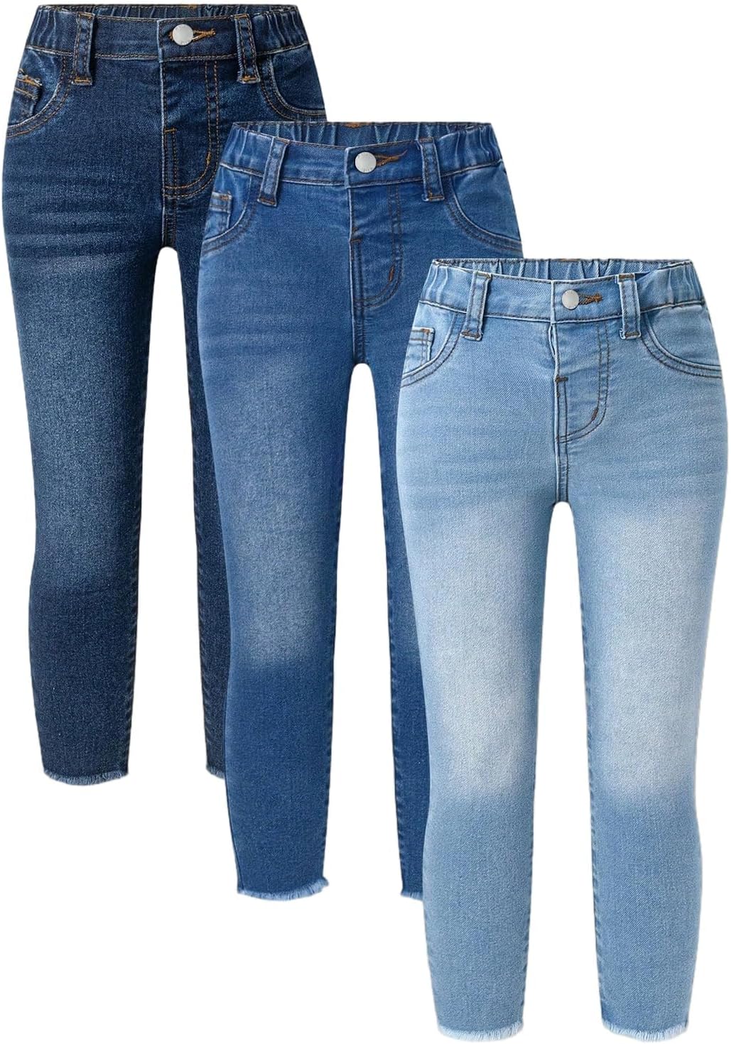 Girls Jeans 3 Pack,Soft Stretch Skinny Denim Jeans for Girls 4-7Y