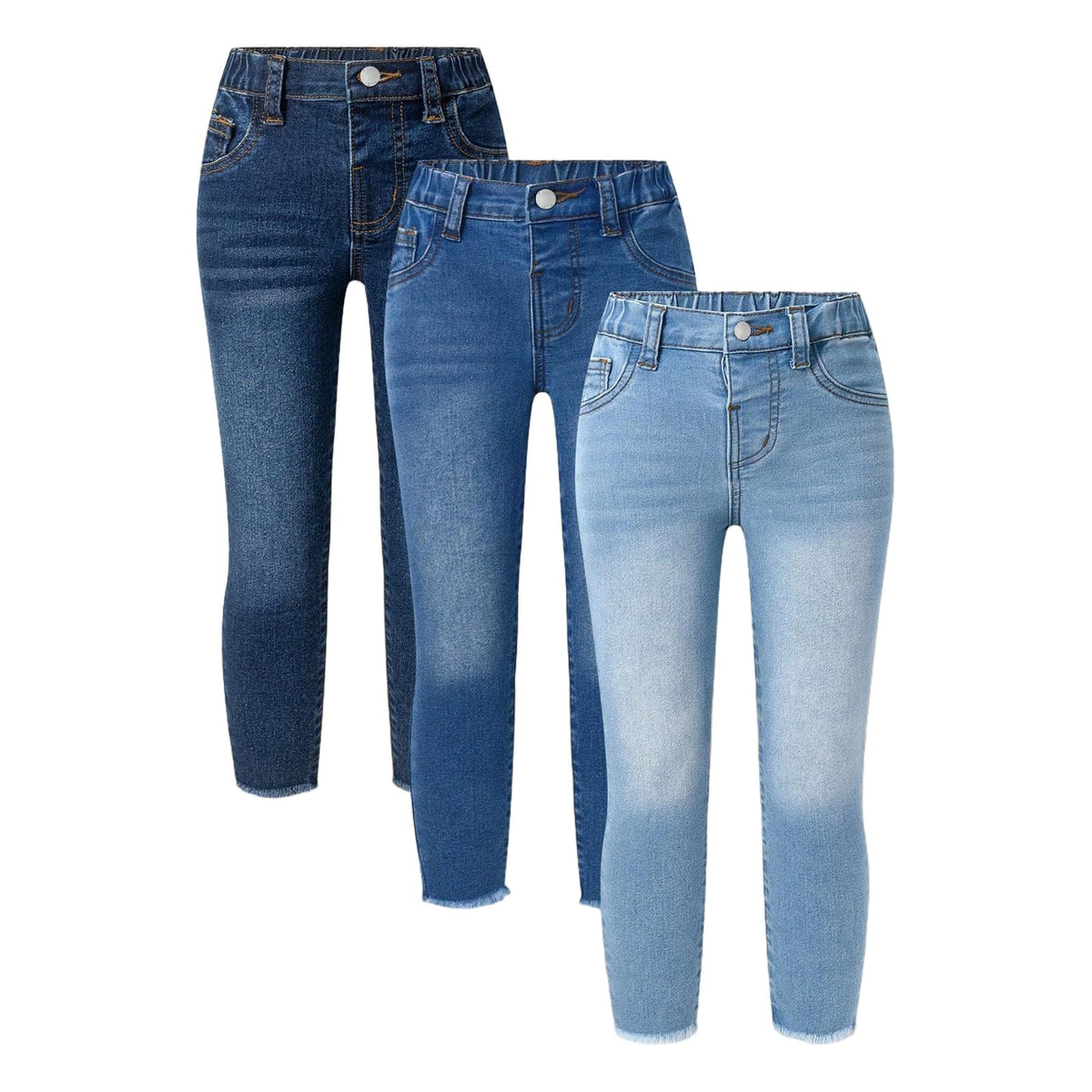 Girls Jeans 3 Pack,Soft Stretch Skinny Denim Jeans for Girls 4-7Y