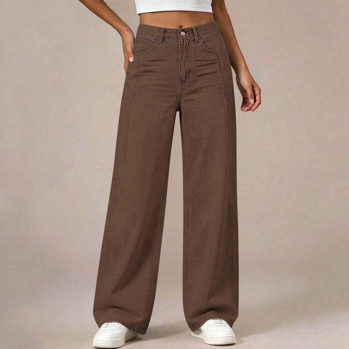 Girl's Baggy Jeans Wide Leg High Waisted Denim Pants 5-14 Years