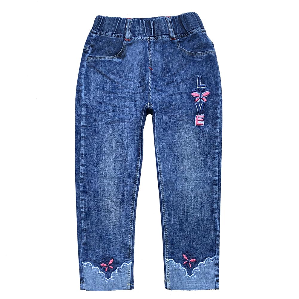 Peacolate 4-9T Infant Little Kids Girls Embroidery Jeans Denim Pants