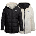 Reebok Girls Reversible Puffer Jacket, Fur Lined, Wind & Water Resistant