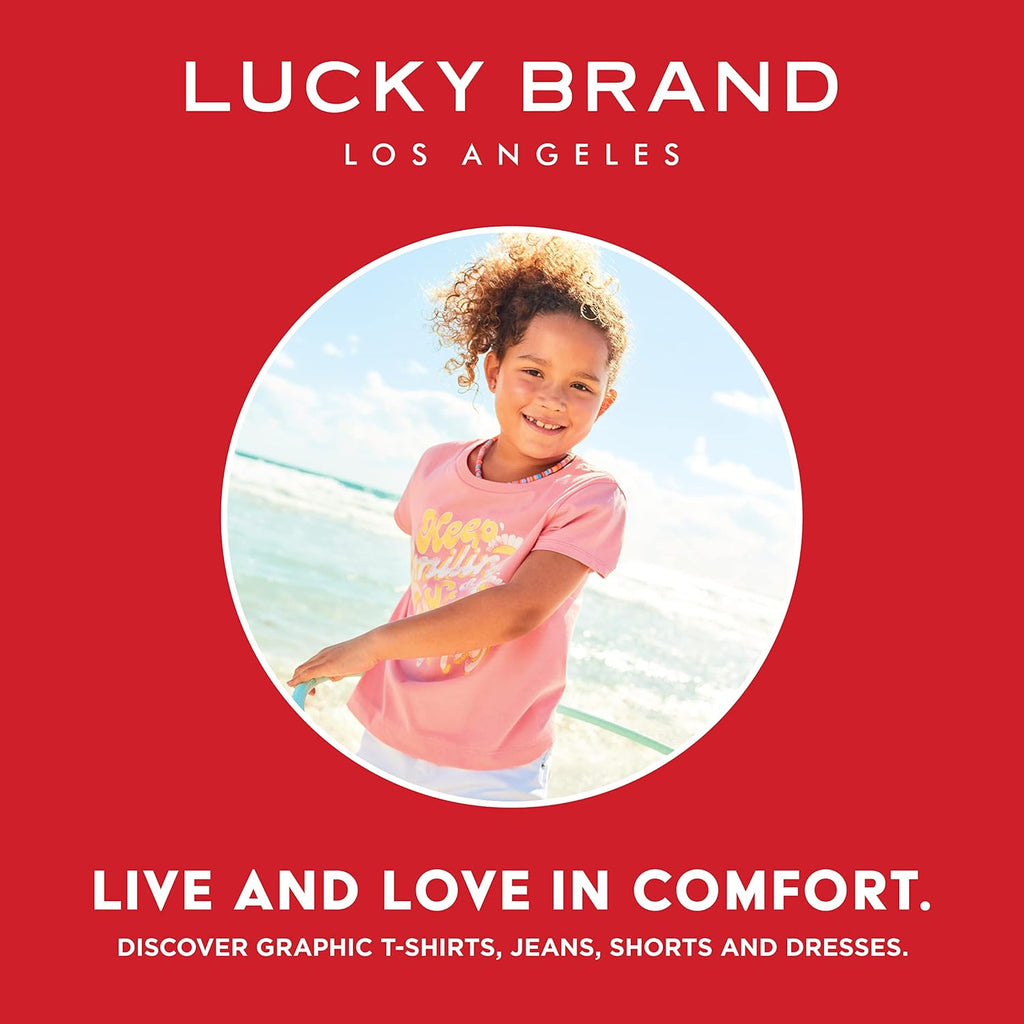 Lucky Brand Girls' High Rise Wide Flare Stretch Denim Jean, Zipper Fly & Button Closure